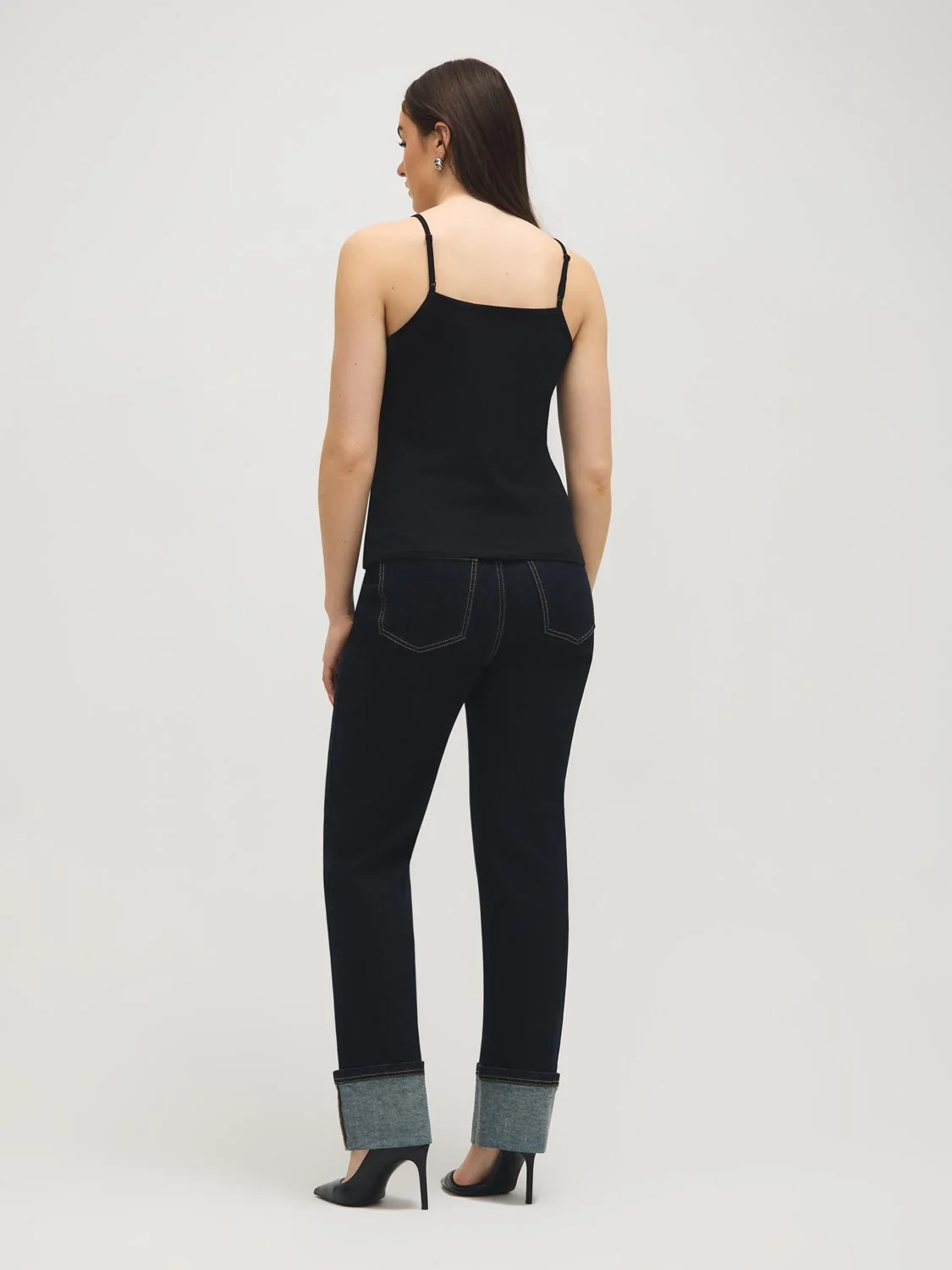 Cotton-Blend Tank Top With Lace Trim
