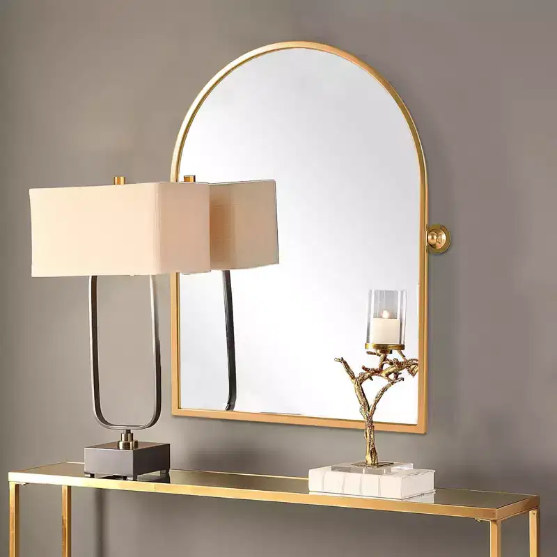Arched Metal Wall Mirror, 31.5