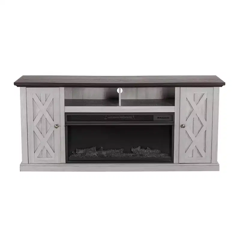 TV Stand for TVs up to 50" Saw Cut Off White - Home Essentials