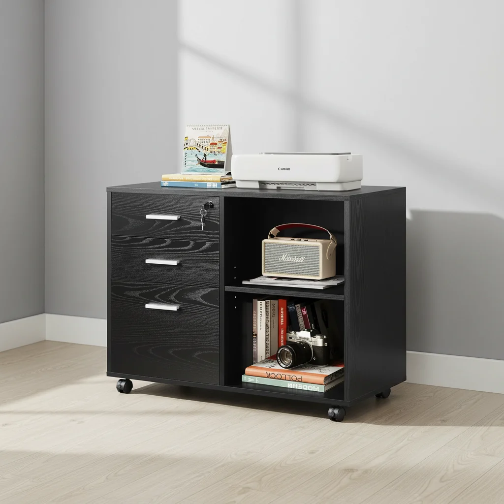 3-Drawer Wood File Cabinet - 15.7D x 31.3W x 24.7H