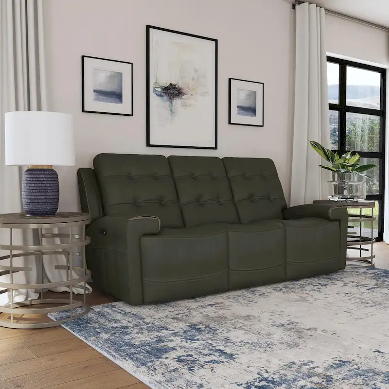 Top Grain Leather Power Reclining Sofa with Power Headrests and Zero Gravity