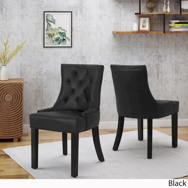 Hayden Traditional Microfiber Dining Chairs (Set of 2)