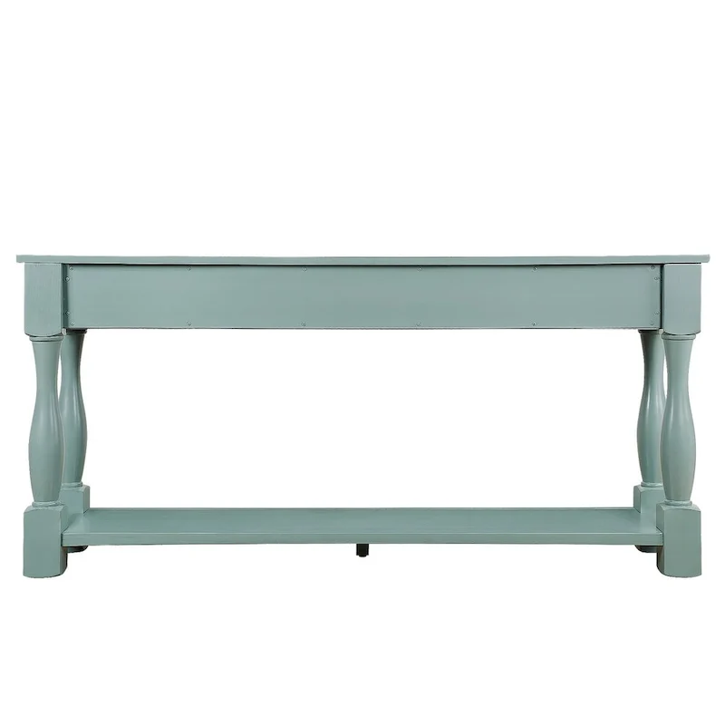 Solid Wood Console Table with 3 Drawers and Bottom Shelf - 63W