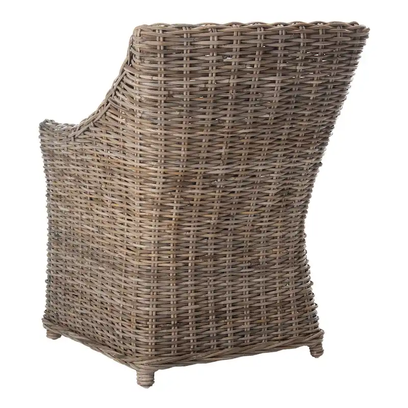 SAFAVIEH Cheryle Wicker Washed Brown Wingback Arm Chair (Fully Assembled) - 26 W x 23 D x 34 H - 26Wx23Dx34H