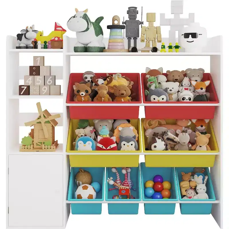 Kids Toy Storage Organizer with 8 Removable Bins & 3 Open Shelves