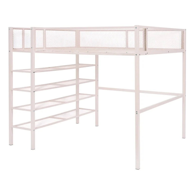 Full Loft Bed with Four Shelves