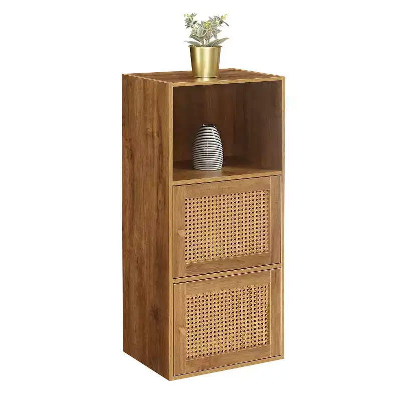 HomeStock 35.25 in H and 16.5 in.W Particle Board Utility Storage Cabinets with 2 -Doors and 2 Shelves