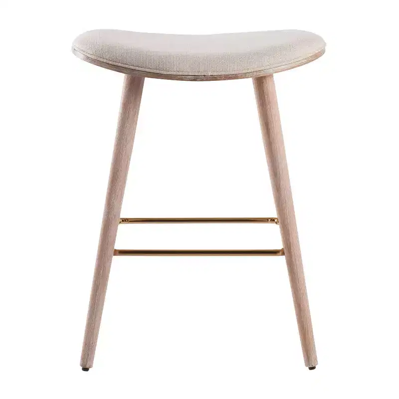 Set of 2 26 Saddle Counter Height Barstools with Faux Leather - LumiSource