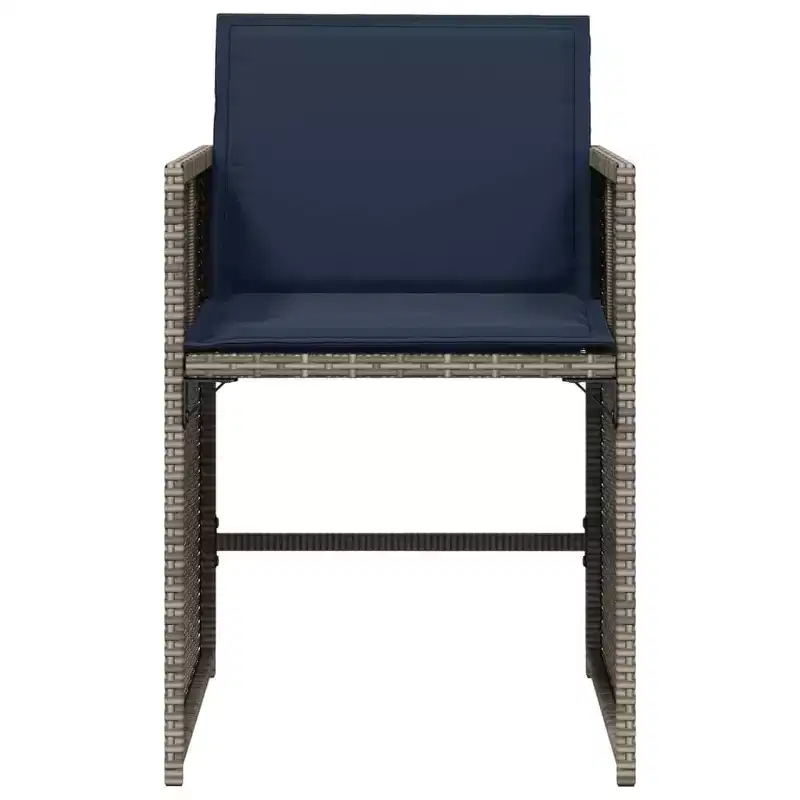 vidaXL Patio Chair Grey PE Rattan Standard Foldable Patio Chair