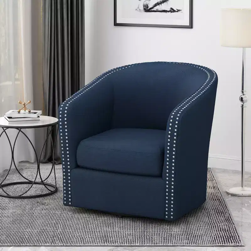 GDFStudio Leily Contemporary Fabric Swivel Club Chair