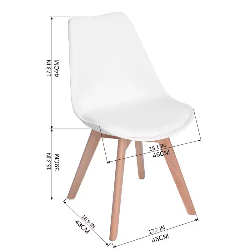FurnitureR Dining Chairs, Faux Leather Cushioned Upholstered Side Chairs Mid-Back for Dining Room Kitchen Living Room, Solid Wood Legs, Set of 4