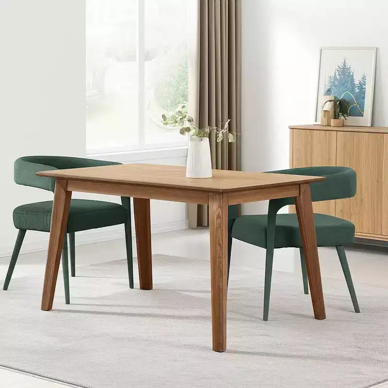 HomeRoots Set of Two Green Upholstered Linen Open Back Dining Side Chairs