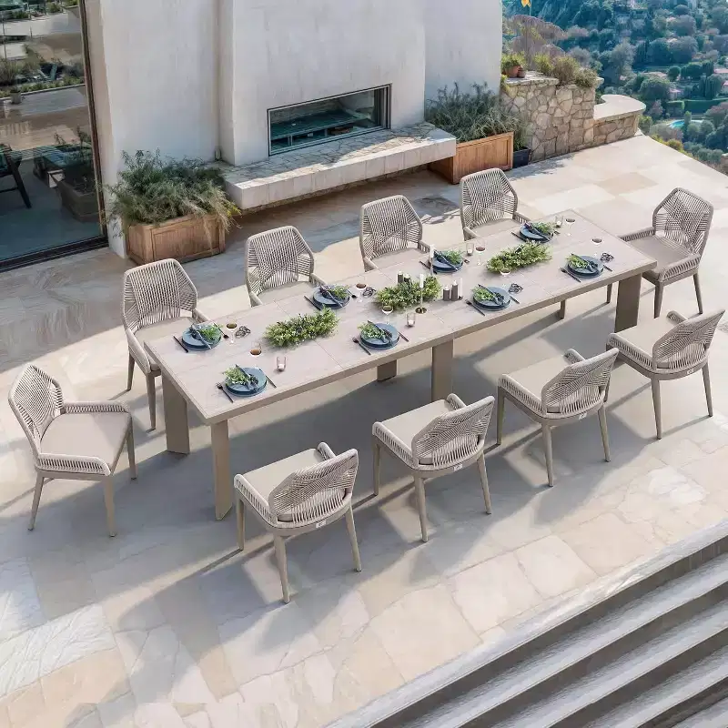 PURPLE LEAF Dining Set Patio Metal Table and Wicker Rattan Chairs for Outside Porch Garden Kitchen Modern Outdoor Furniture Sets