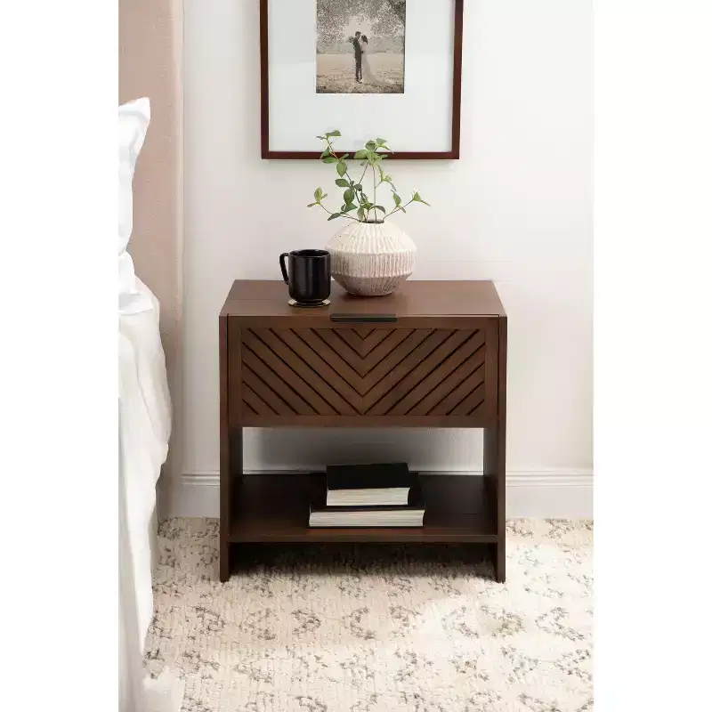 Kate and Laurel Mezzeta Wood Side Table, 22x14x22, Brown