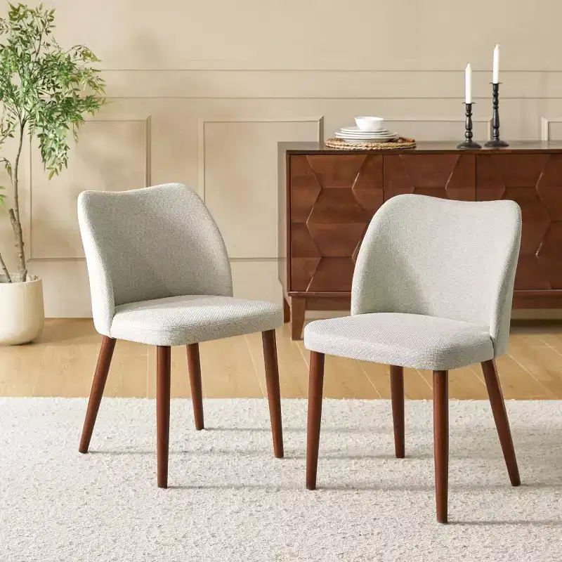 Elisa Mid-century Modern Upholstered Dining Chair Set of 2| ART OF LIVING DESIGNS