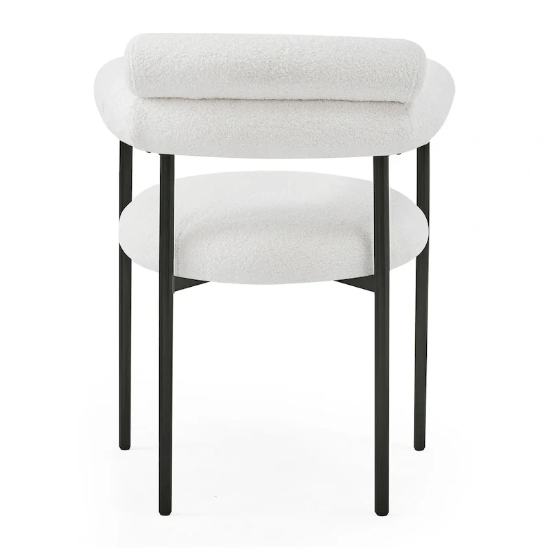 Naci Modern Fabric Arm Dining Chairs with Metal legs by Christopher Knight Home
