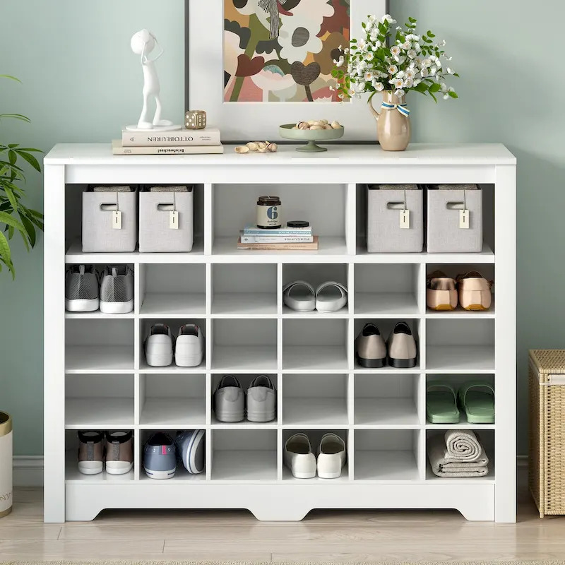 24-Cubby Shoe Storage Console