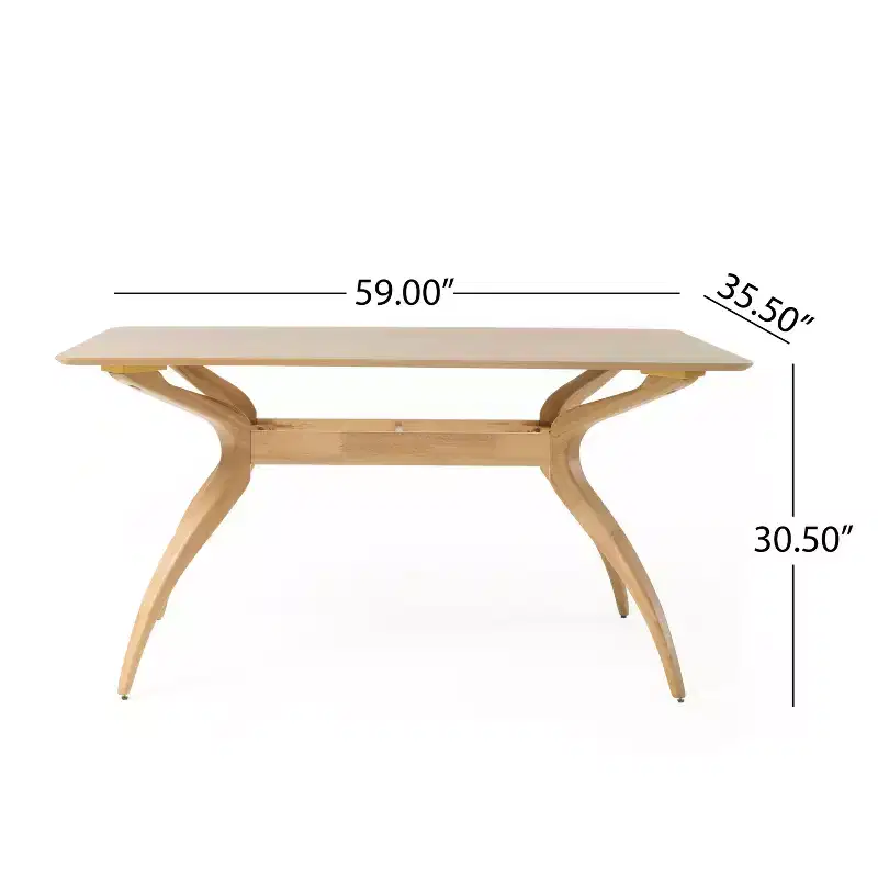 Mid-Century Modern Wood Fabric Upholstered 5 Piece Dining Set