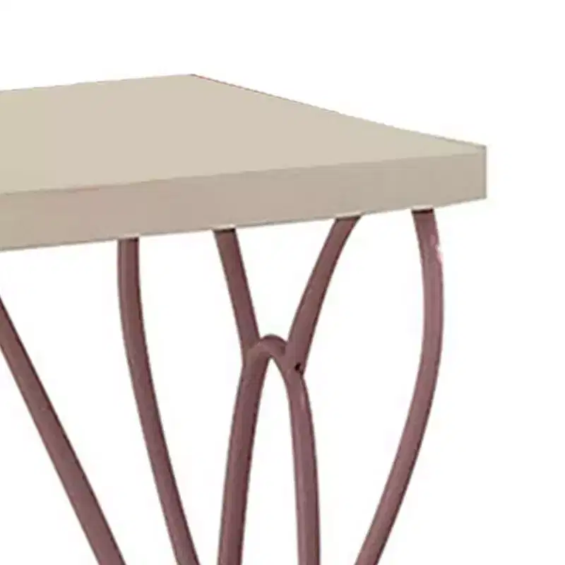 Priya Ii 22 Nightstands White/Light Purple - Acme Furniture: Metal Frame, Wood Surface, Meets ASTM Safety Standards