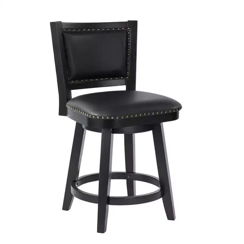 Boraam Broadmoor Counter Height Barstool Swivel Stool Black Finish