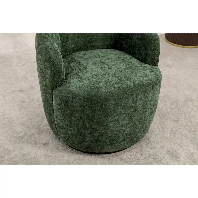 25.6 Swivel Barrel Chair with Black Coating
