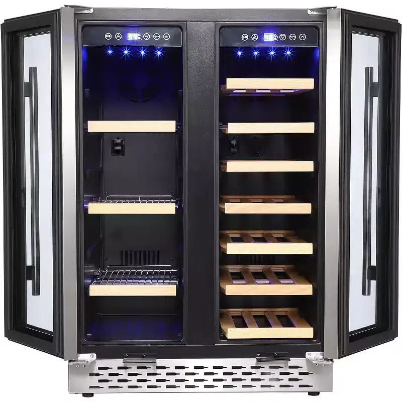Garvee 120L 40 Bottle Wine Cooler Refrigerator Built-in Compressor 2 Zones Fridge