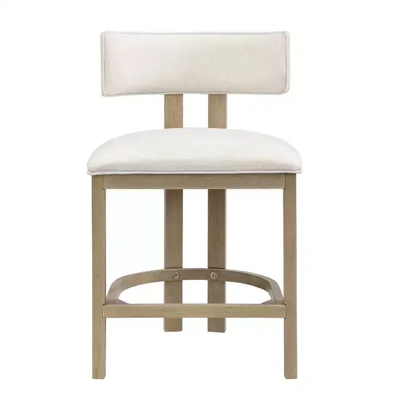 Christopher Knight Home Johnson 3 Piece Farmhouse Rubberwood Upholstered Counter Height Dining Chairs with Fluted Table