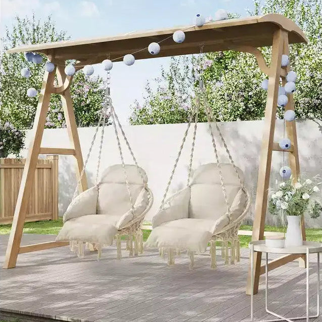 Hanging Chair, Hammock Chair with Large, Thick Cushion, Boho Swing Chair