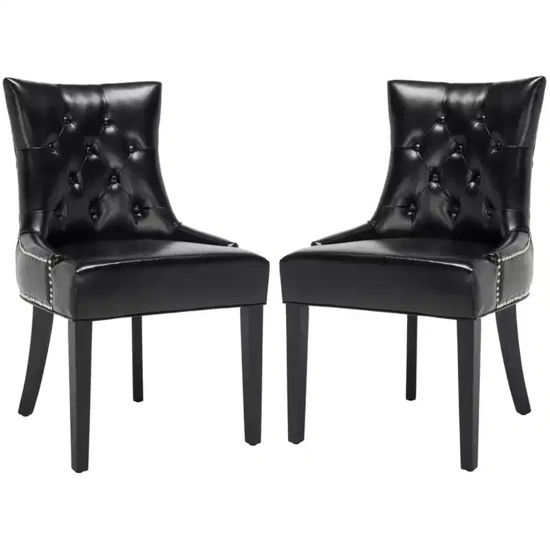 Harlow 19 H Tufted Ring Chair With Nail Head Trim (Set of 2) - MCR4716 - Safavieh Couture
