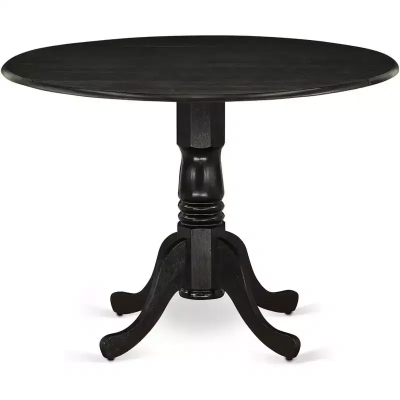 HomeStock Dining Table Made of Acacia Wood offering Wood Texture with Two 9 Inch Drop Leaves