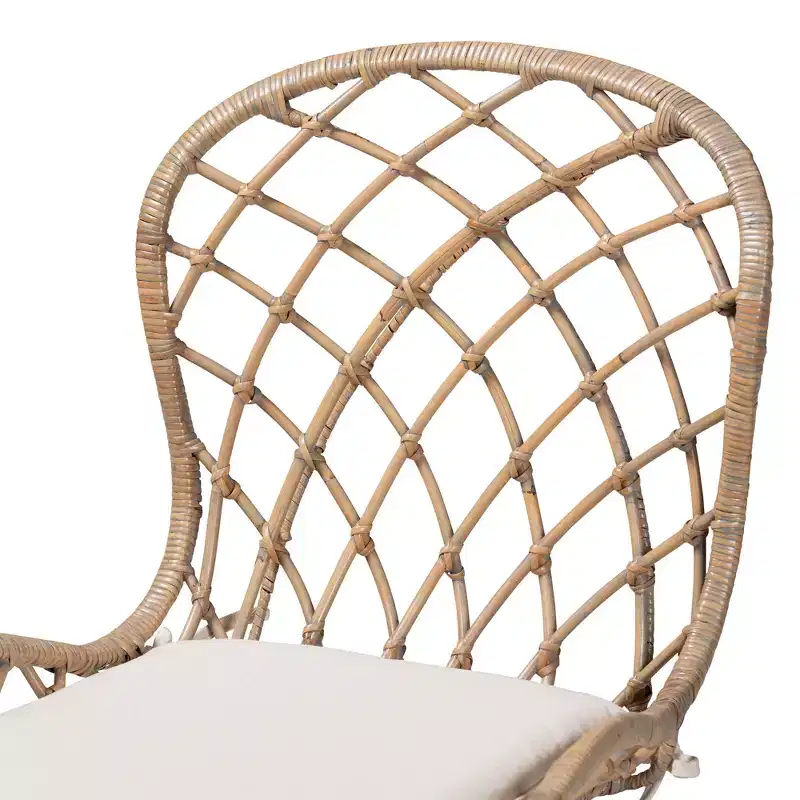 Baxton Studio Sabelle Modern Bohemian Wood and Rattan 5-Piece Dining Set