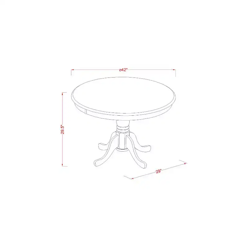 HomeStock Table 42 diameter Round Table, Black/Cherry