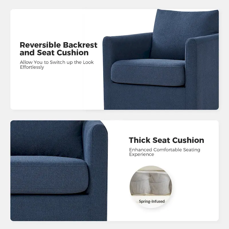 Erkenbald Modern 360-Degree Swivel Chair with Removable Slipcover by HULALA HOME