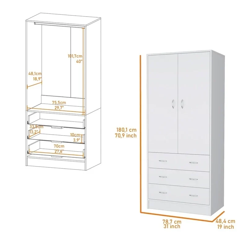Prescott Armoire - White