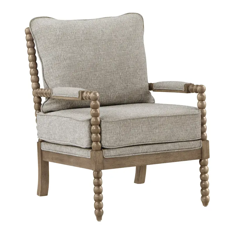 Fletcher Spindle Chair in Fabric with Brushed Charcoal Finish