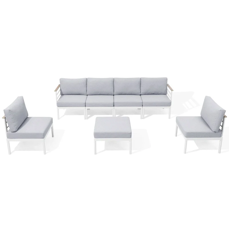 Pellebant Conversation Sectional Set Aluminum Sofa with Cushion