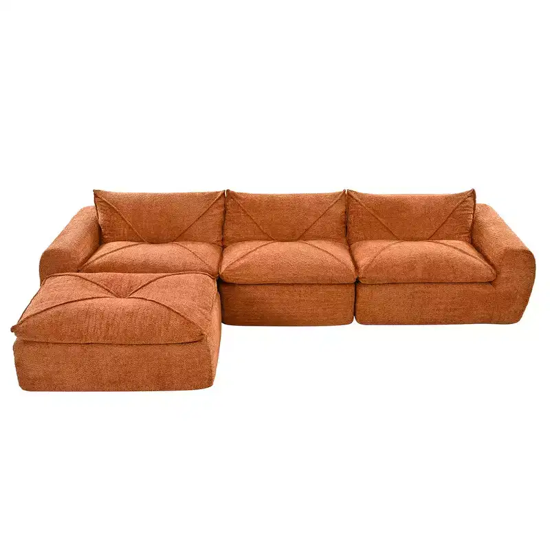 Whisen 116 Modular 4-Seat Sofa Bed, Spacious Foam Filled, Elderly/Baby Safe, No Assembly, Free Combination