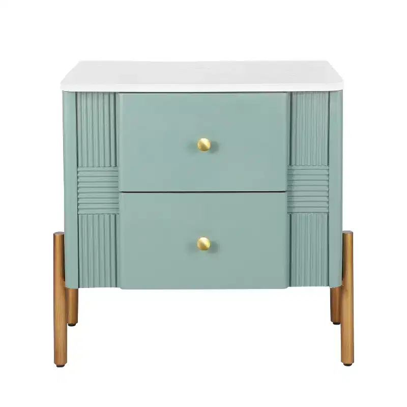 Christopher Knight Home Eilidh Modern Wood and Metal Nightstand with 2 Drawers