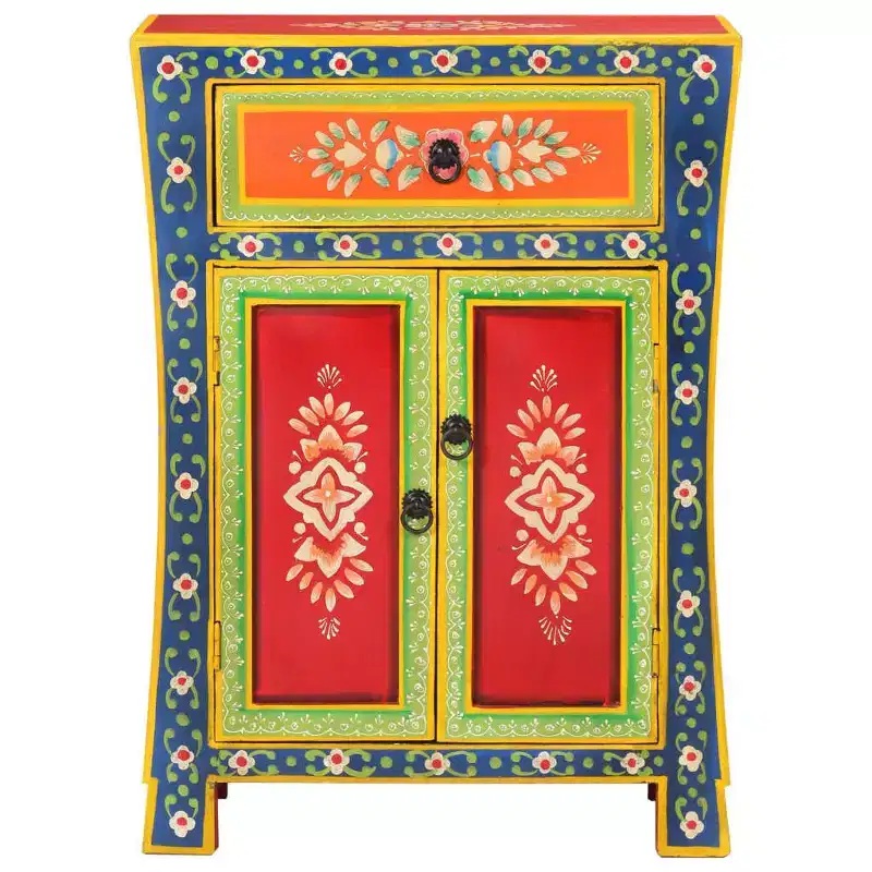 Mixed Color Solid Mango Wood Small Sideboard