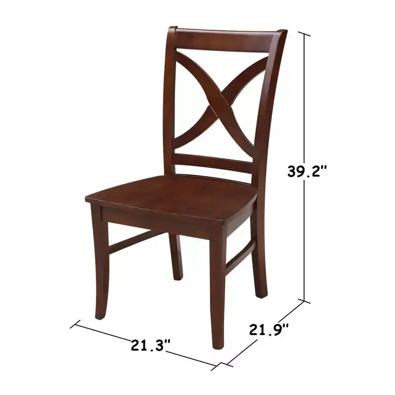 International Concepts Set of 2 Vineyard Curved X Back Chair