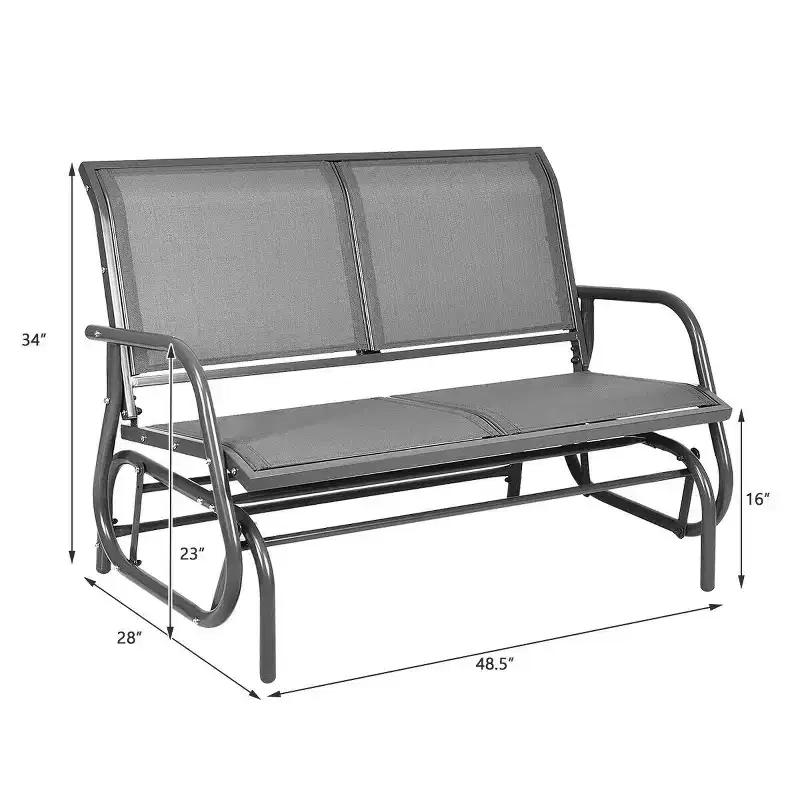 Costway Patio Swing Glider Bench Loveseat Rocking Chair Backyard Poolside