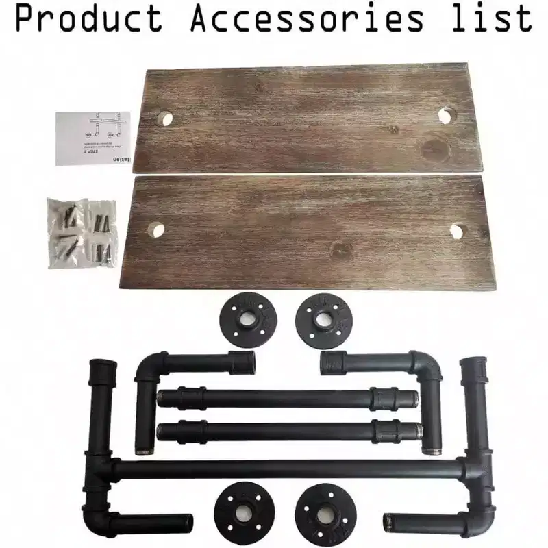Industrial Pipe Shelf 2 Tiered Metal Towel Racks Bathroom 20 Inch Rustic Wood Wall Mount Shelf with Bar Iron Towel Holder