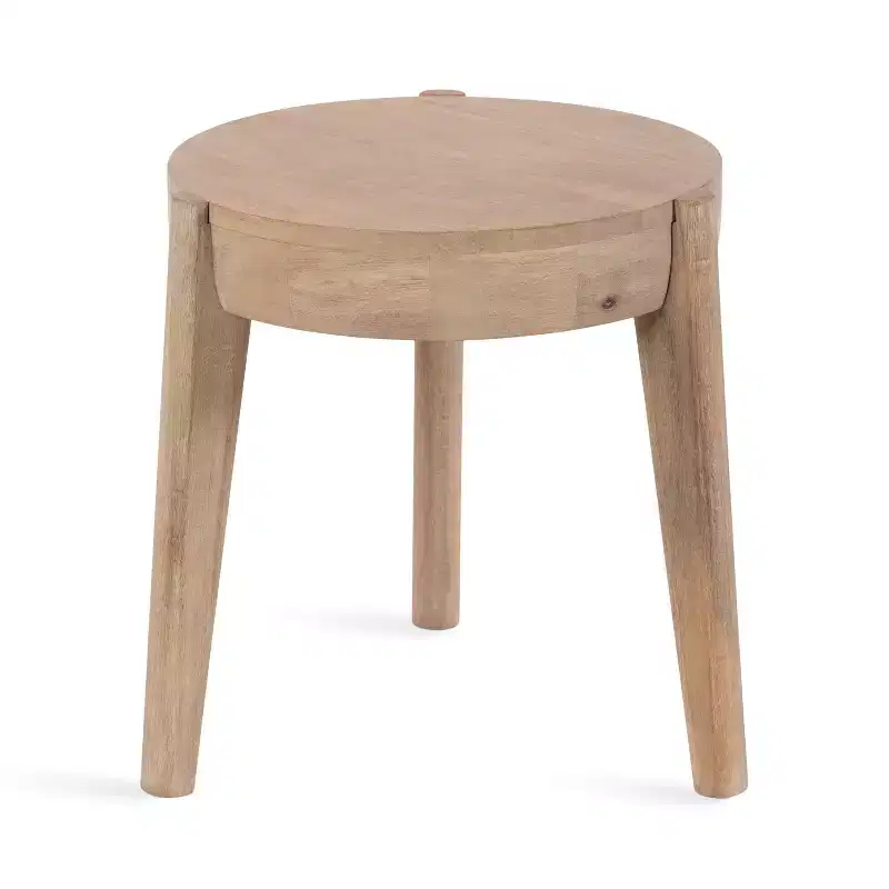 Kate and Laurel Vola Wood Side Table, 17x17x18, Natural