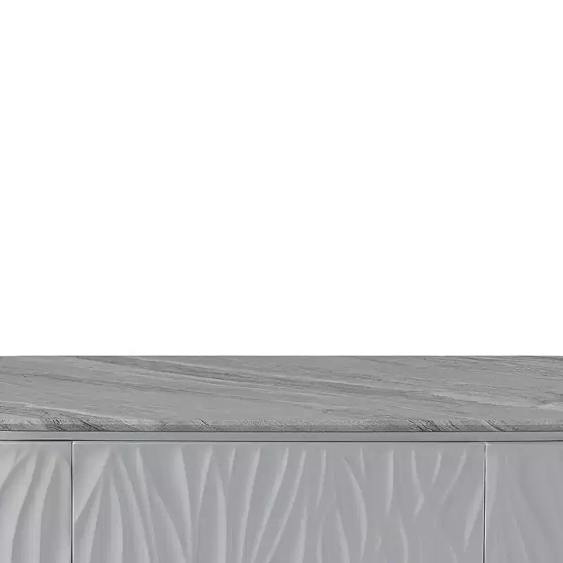 Acme Furniture Yukino Coffee Table Gray/Chrome Finish