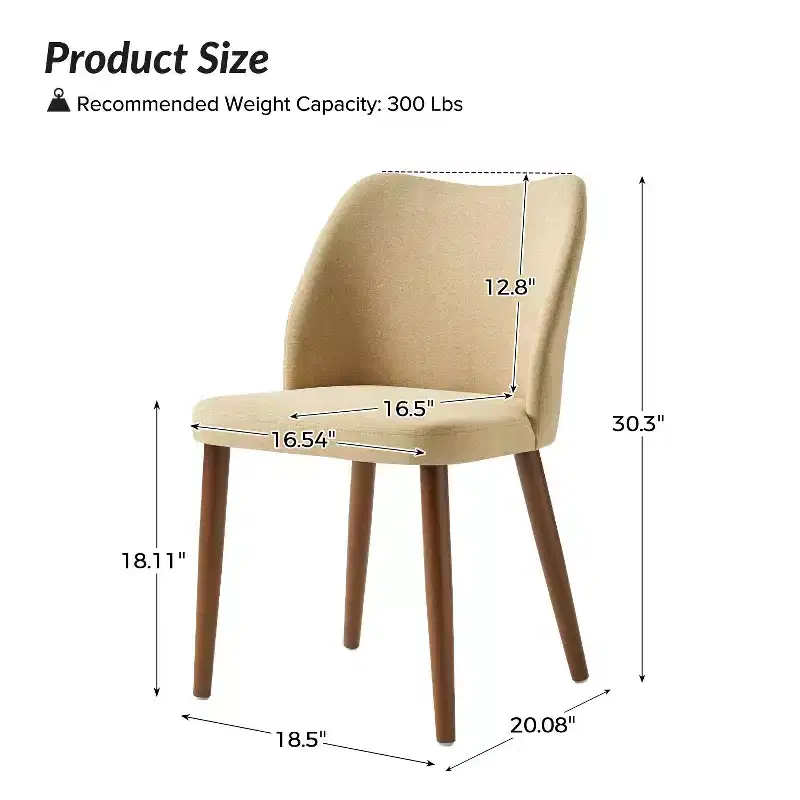 Elisa Mid-century Modern Upholstered Dining Chair Set of 2| ART OF LIVING DESIGNS