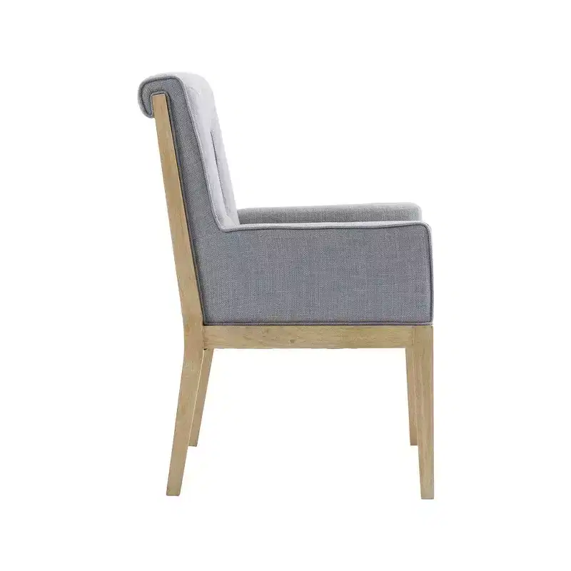 Meridian Furniture,Gwendolyn Linen Textured Fabric Dining Arm Chair