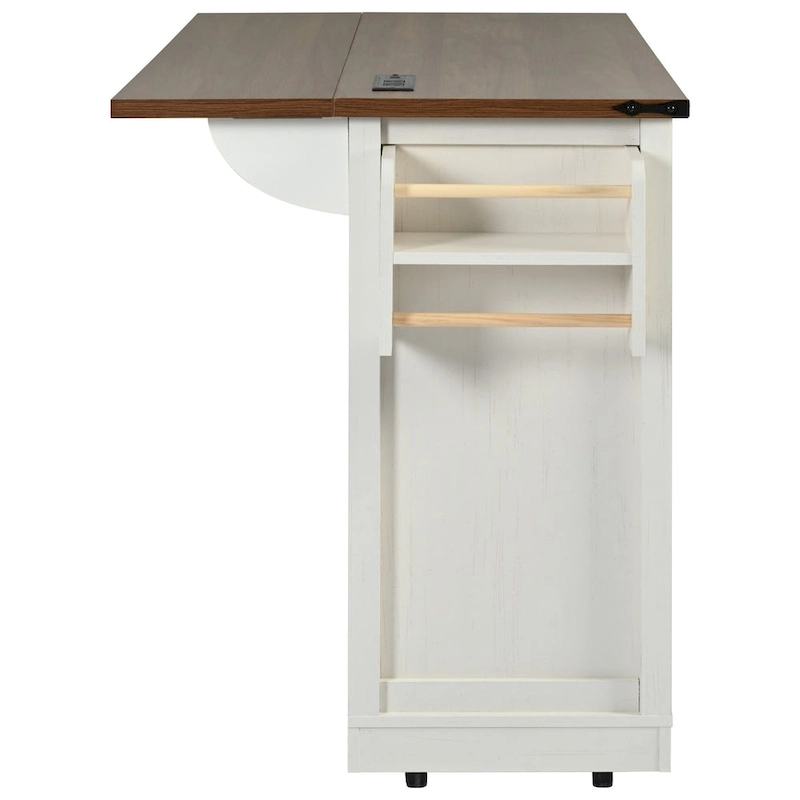 Farmhouse Kitchen Island with Power Outlet