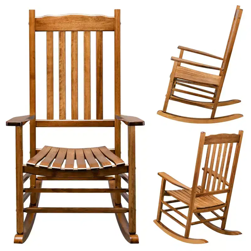 Karl Home | 24-Inch Solid Wood Patio Rocking Chair