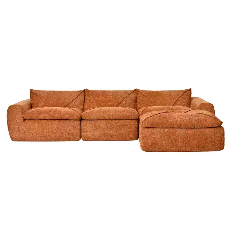 Whisen 116 Modular 4-Seat Sofa Bed, Spacious Foam Filled, Elderly/Baby Safe, No Assembly, Free Combination
