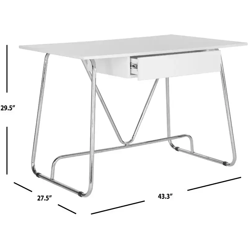 Molloy Desk - FOX2212 - White/Chrome - Safavieh Couture